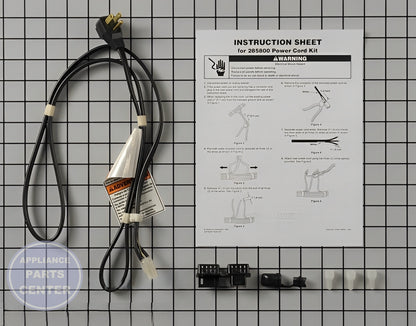 Power Cord W10820044 - Side view with 6-foot length
