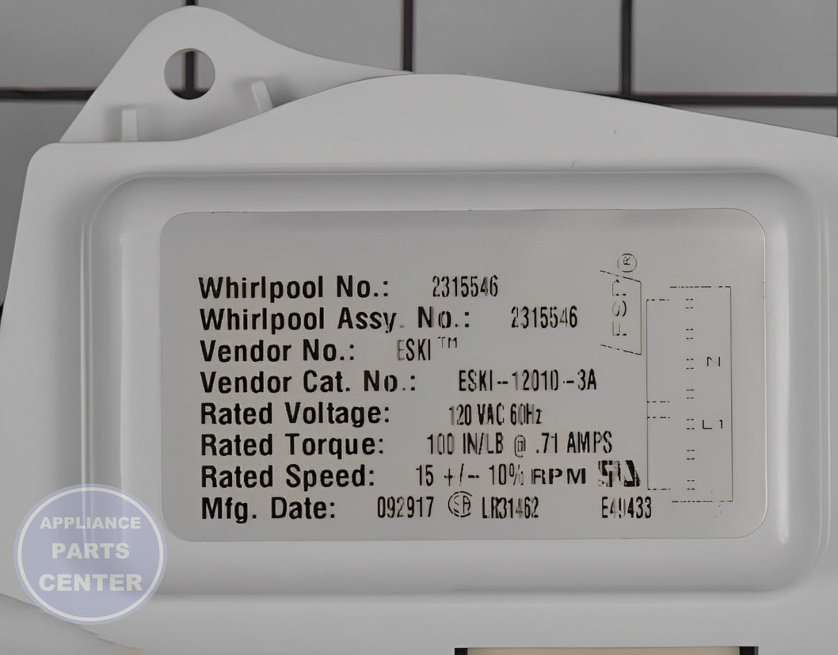 Whirlpool Refrigerator Ice Maker Auger Drive Motor W10822635 - Installation in specific model showcasing key mounting points