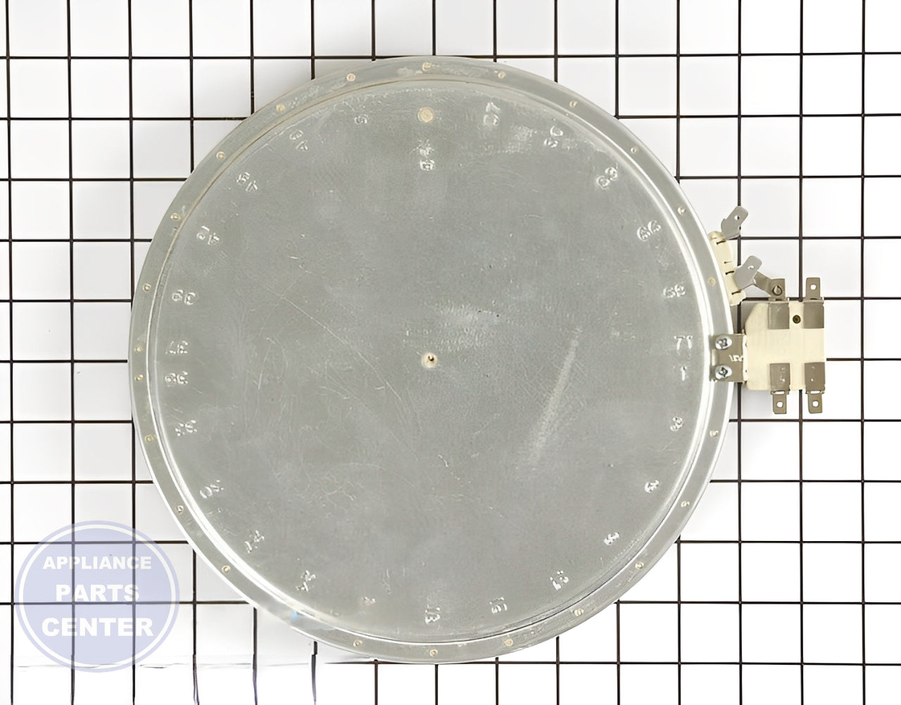 Radiant Surface Element W10823694 - Side view with dimensions for precise fit