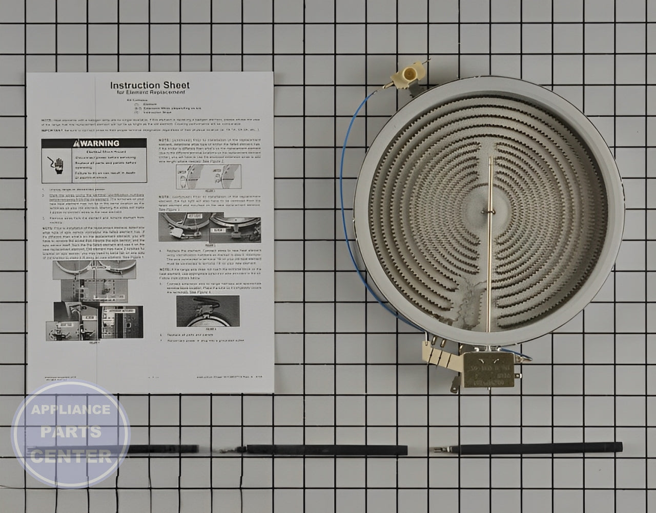 WHIRLPOOL SURFACE ELEMENT W10823703 - Main view showing even heat distribution for WPL models