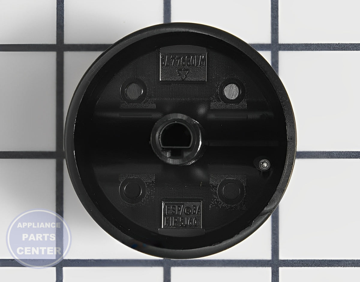 WHIRLPOOL CONTROL KNOB W10826855 - Side view with precise measurements and specs