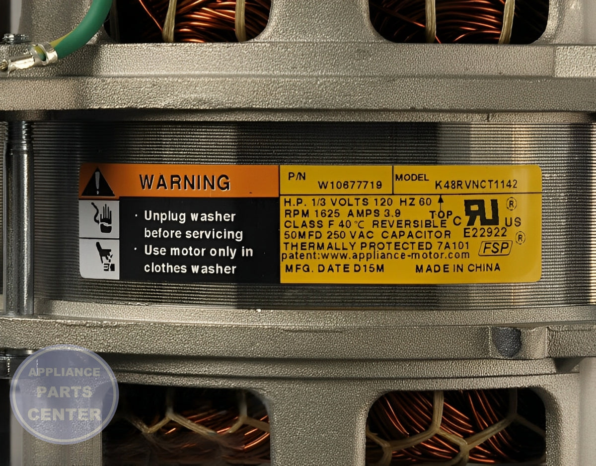 WHIRLPOOL DRIVE MOTOR W10832724 - Detailed view of efficient motor