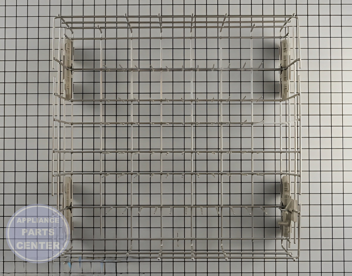 WHIRLPOOL DISHWASHER DISHRACK W10833650 - Main view showing secure dish holding for multiple models