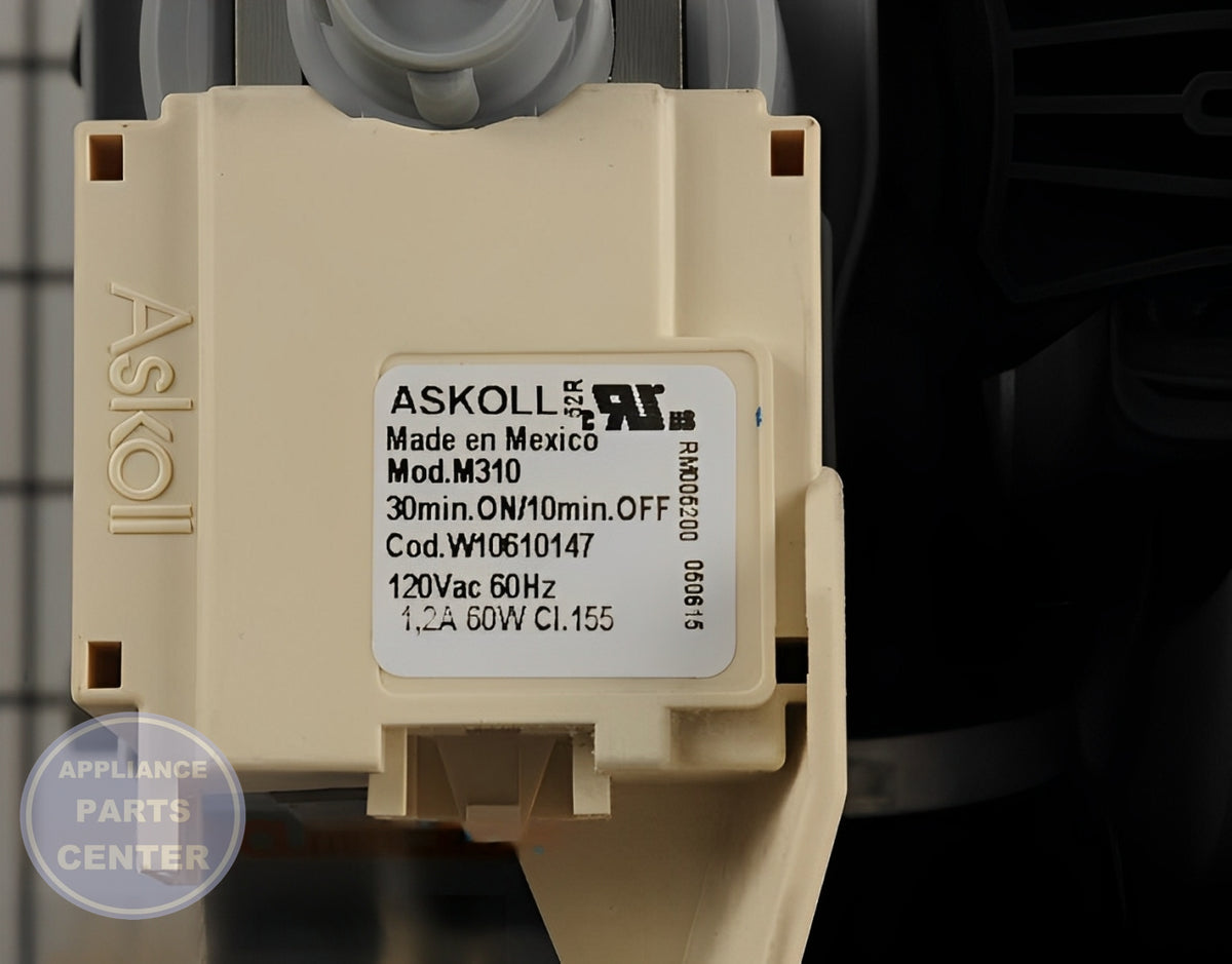 WHIRLPOOL DISHWASHER PUMP AND MOTOR W10837026 - Detailed view of durable construction