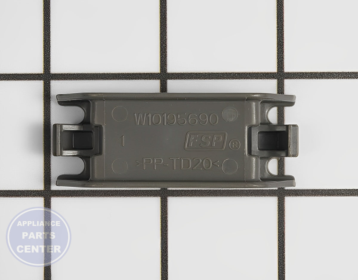 Whirlpool Dishwasher Bracket W10837623 - Side view with precise measurements for perfect fit