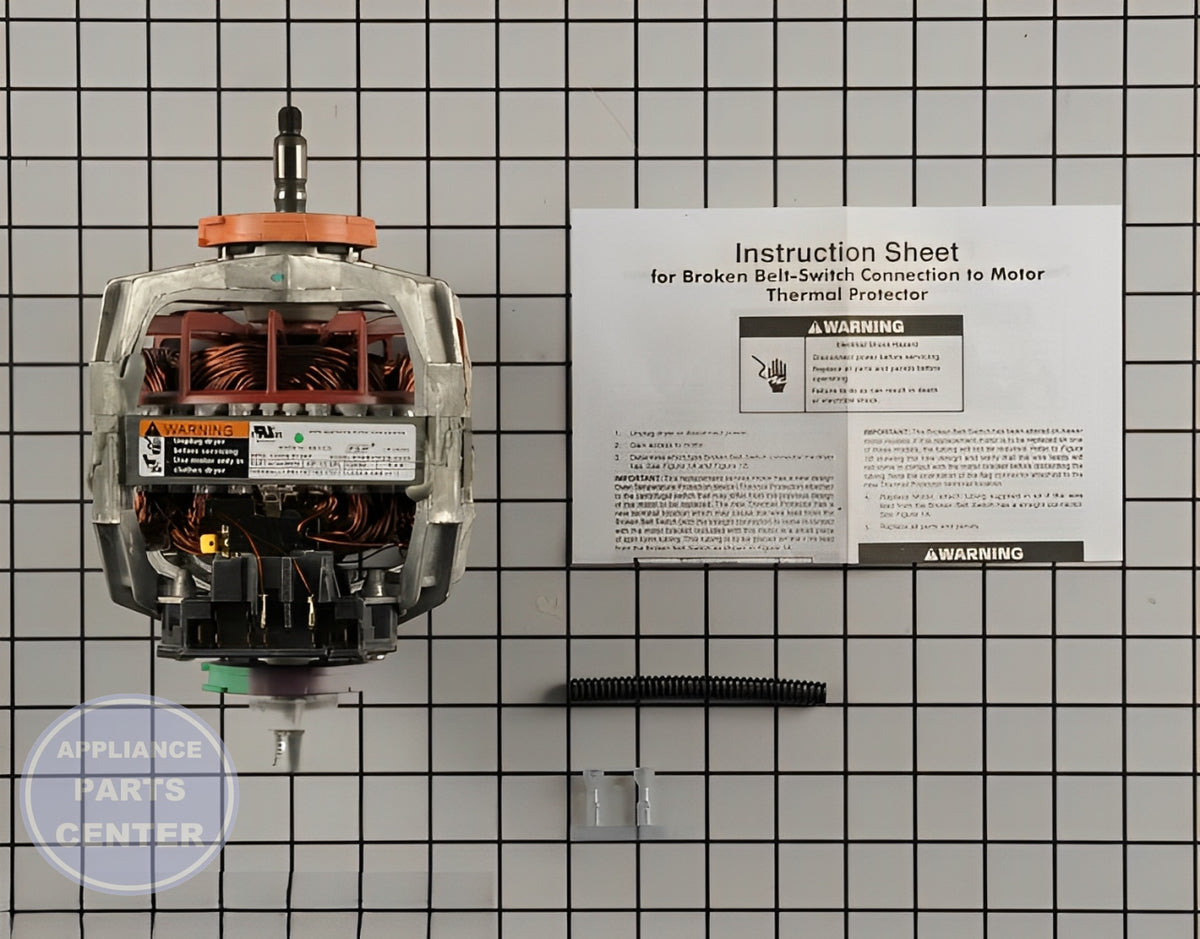 WHIRLPOOL DRIVE MOTOR W10841144 - Main view showing motor for various Whirlpool dryer models