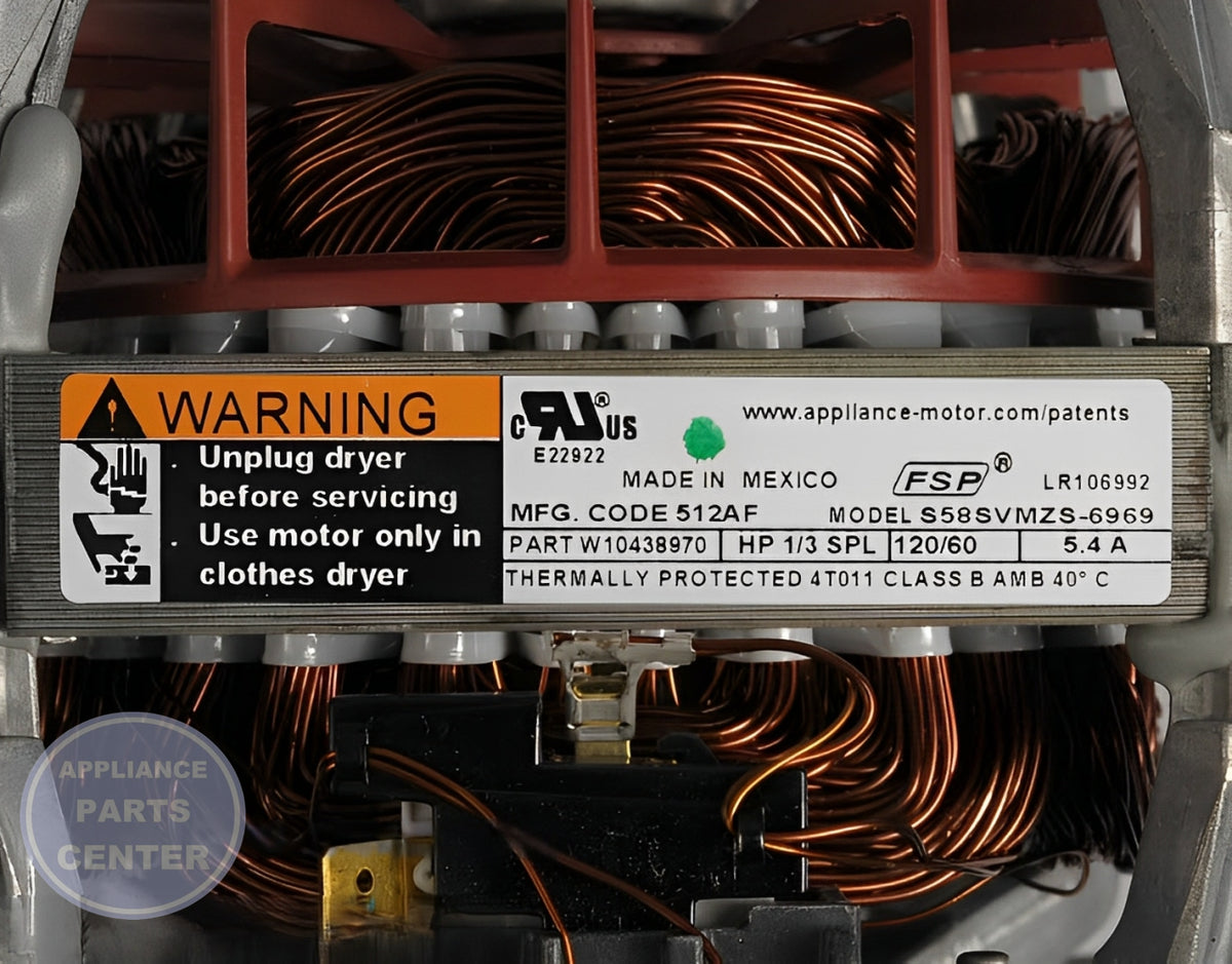 WHIRLPOOL DRIVE MOTOR W10841144 - Detailed view of high-quality technical details