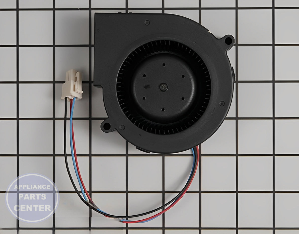 WHIRLPOOL FAN MOTOR W10846539 - Installation in WPL Refrigerator showing key mounting points