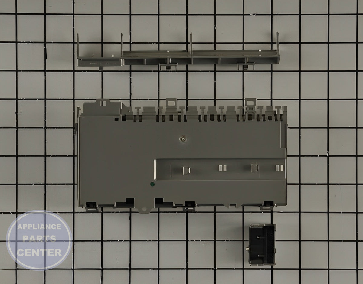WHIRLPOOL DISHWASHER ELECTRONIC CONTROL BOARD W10854216 - Side view with precise technical specifications