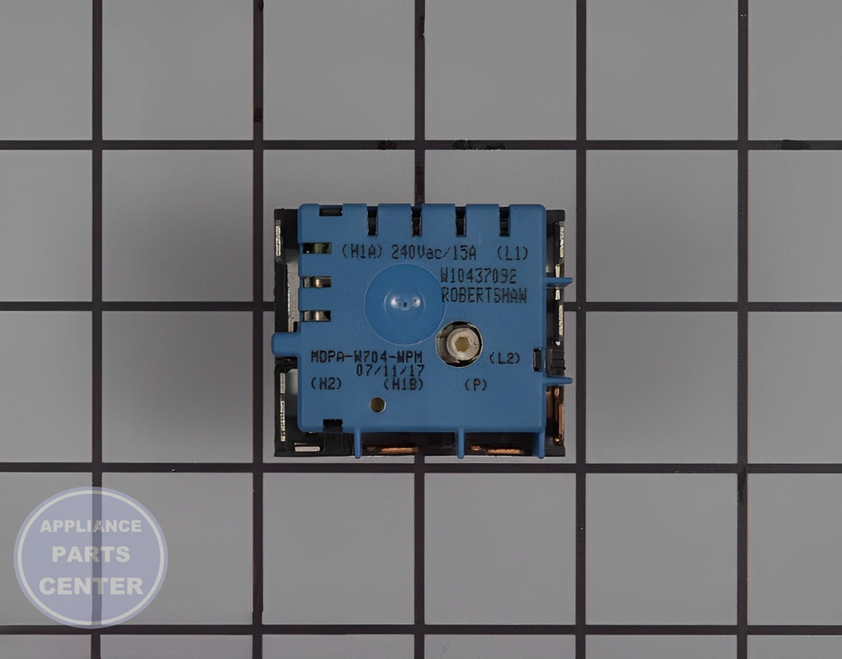 WHIRLPOOL INFINITE SWITCH W10857622 - Detailed view of heat control settings