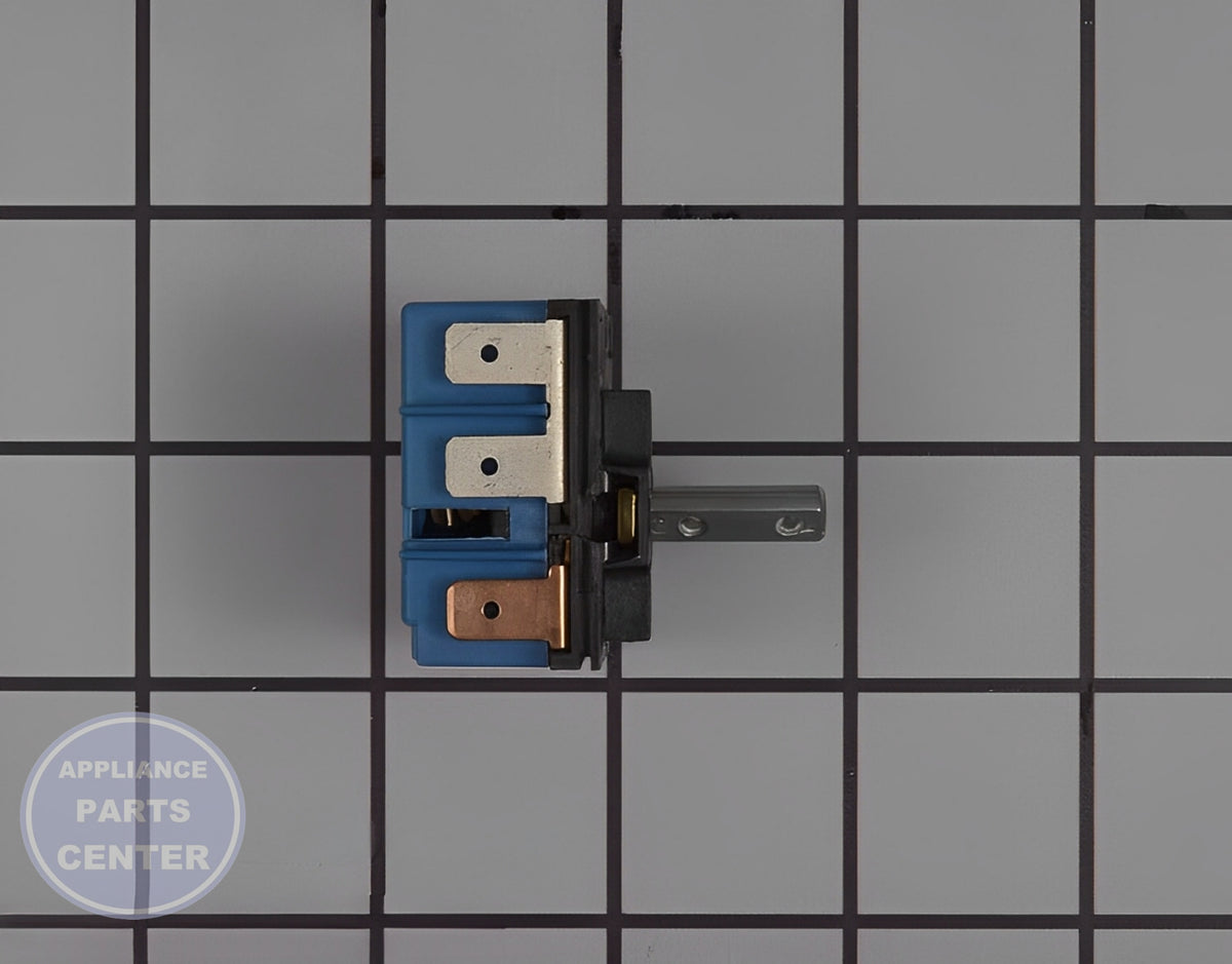 WHIRLPOOL INFINITE SWITCH W10857622 - Side view with precise measurements and specs