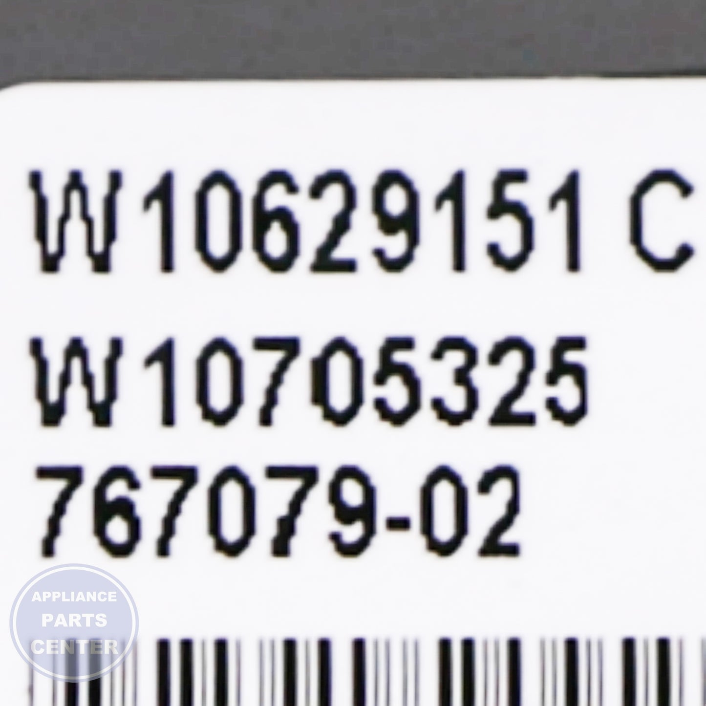 PANEL-CNTL W10859914 - Detailed view of technical specifications