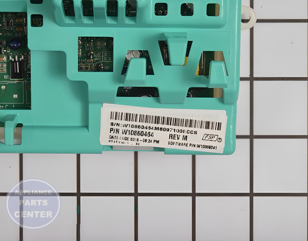 WHIRLPOOL ELECTRIC CONTROL BOARD W10860464 - Detailed view of circuit board technical details