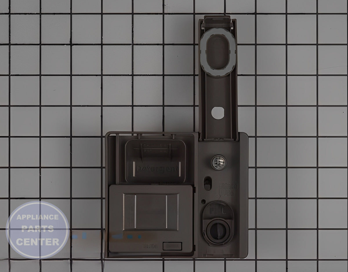 WHIRLPOOL DISHWASHER DETERGENT DISPENSER W10861000 - Detailed view of efficient detergent distribution