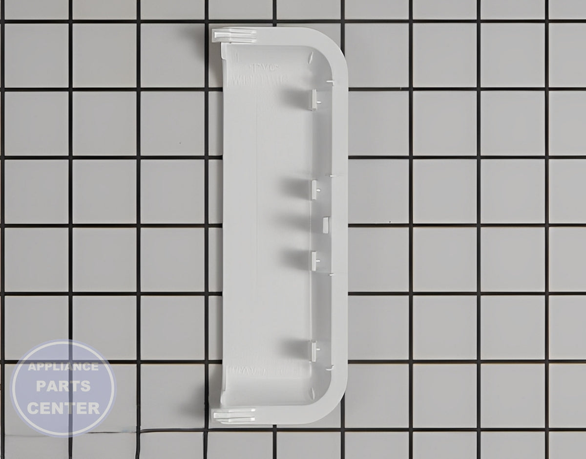 WHIRLPOOL DRYER WHITE DOOR HANDLE W10861225 - Detailed view of heavy-duty construction