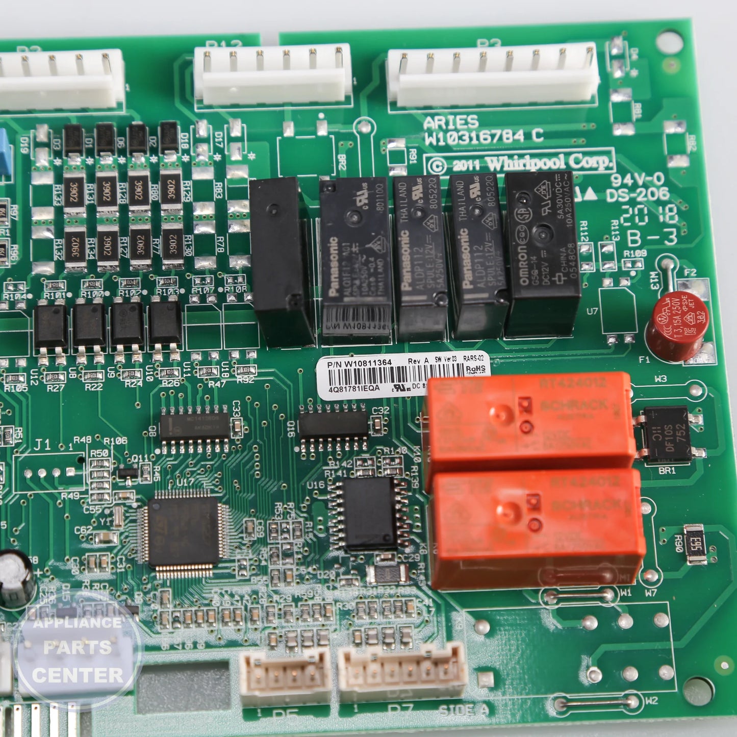 WPL CNTRL-ELEC W10861425 - Installation in specific model showing mounting points