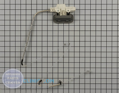 WHIRLPOOL DOOR LATCH W10861642 - Detailed view of sturdy latch construction