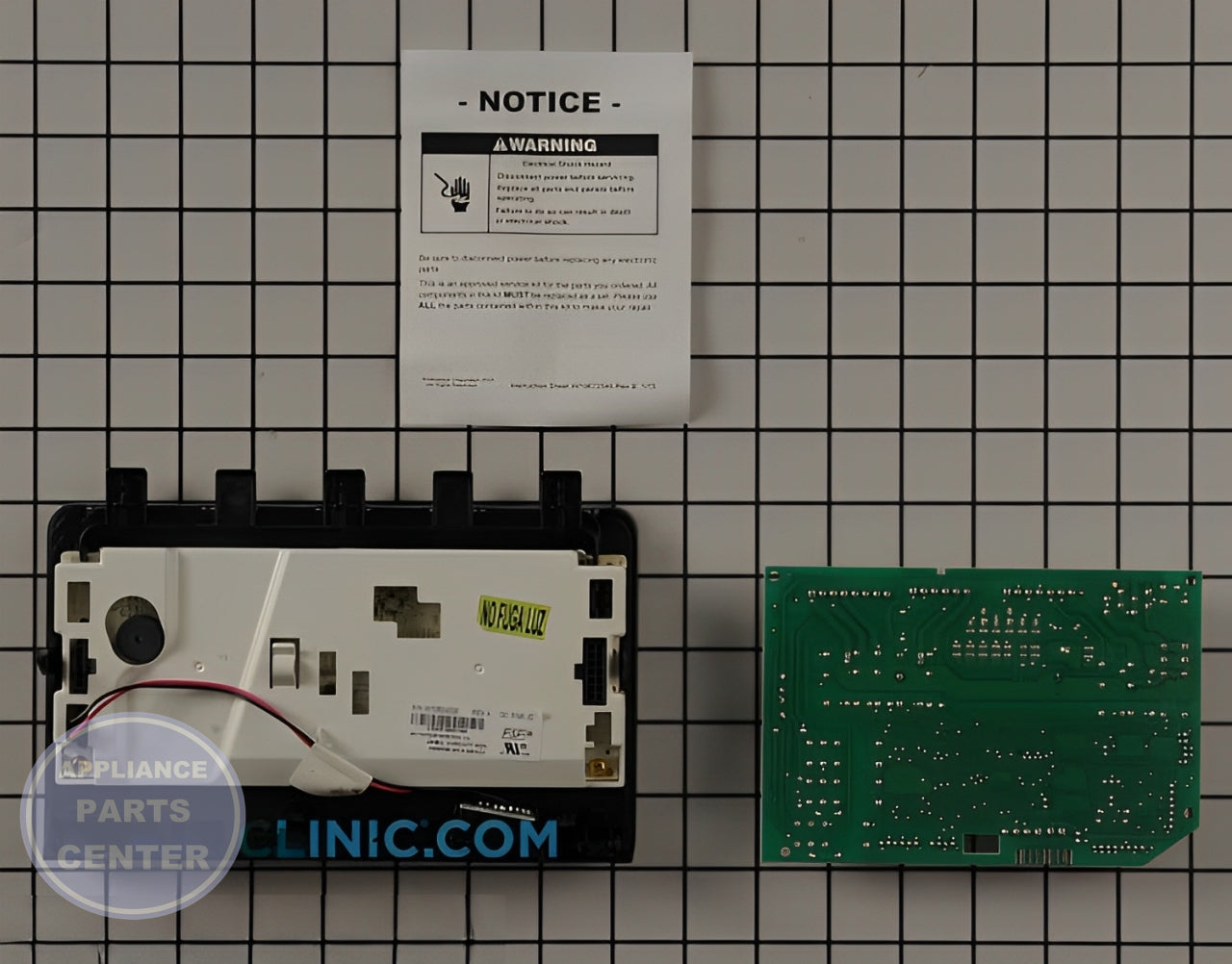 Control Board W10861908 - Detailed view of Circuit Board & Timer technical details