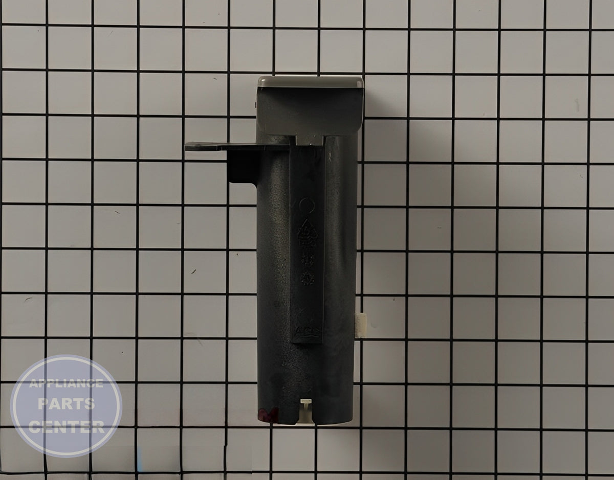WHIRLPOOL REFRIGERATOR WATER FILTER HOUSING W10862461 - Side view with precise fitting dimensions