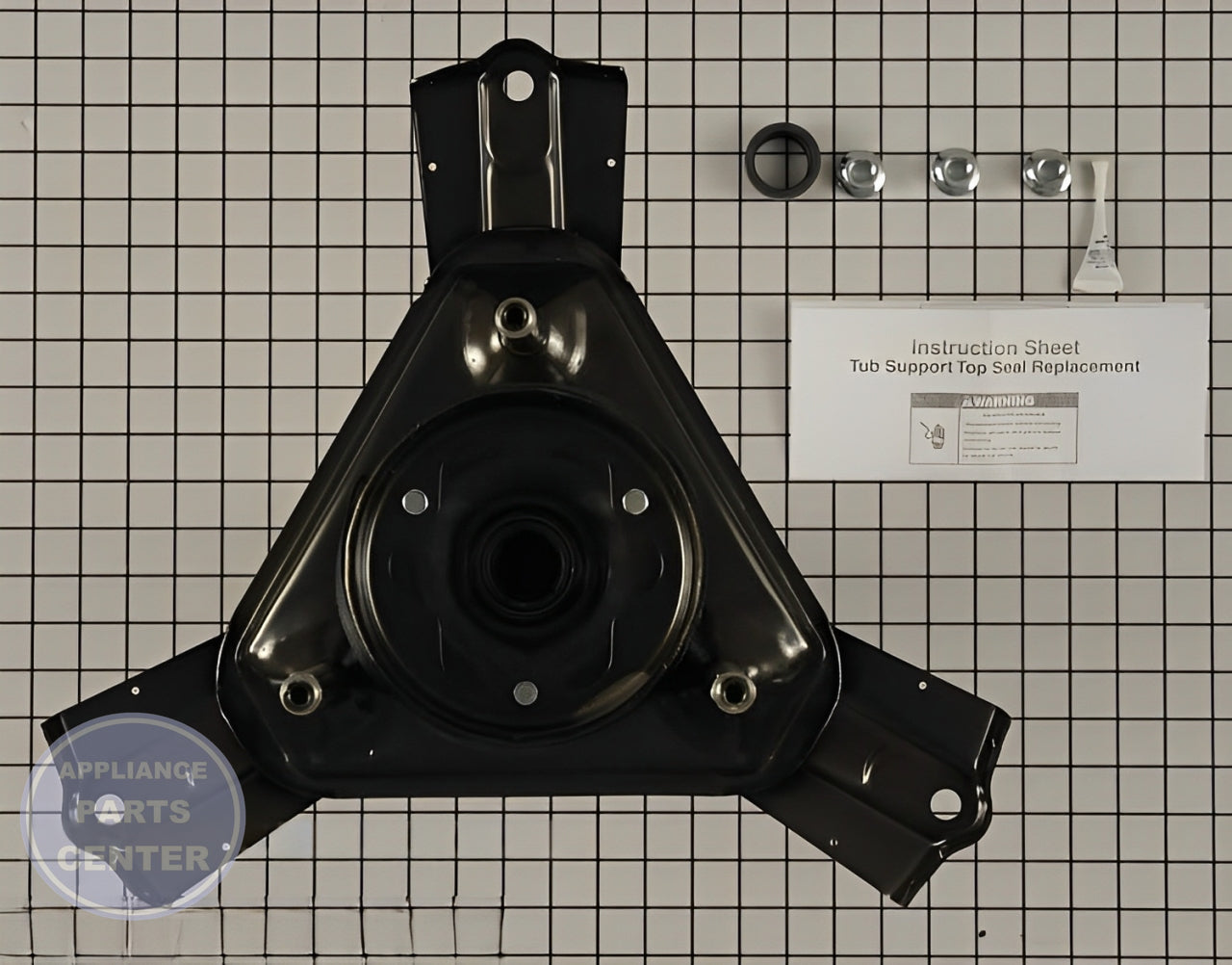 Tub Support W10863713 - Side view with precise measurements of X inches in height and X inches in diameter