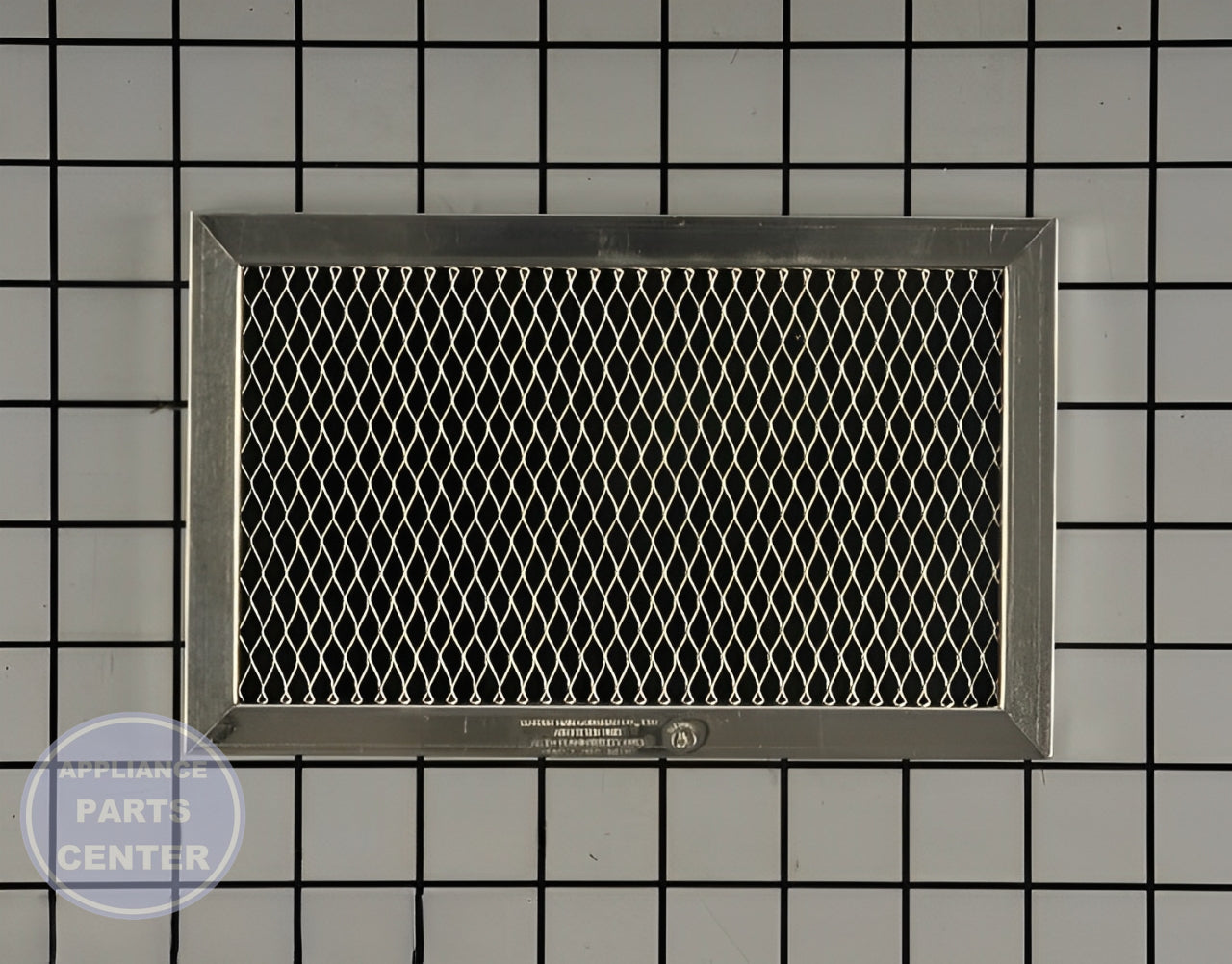 Charcoal Filter W10864204 - Side view with precise measurements