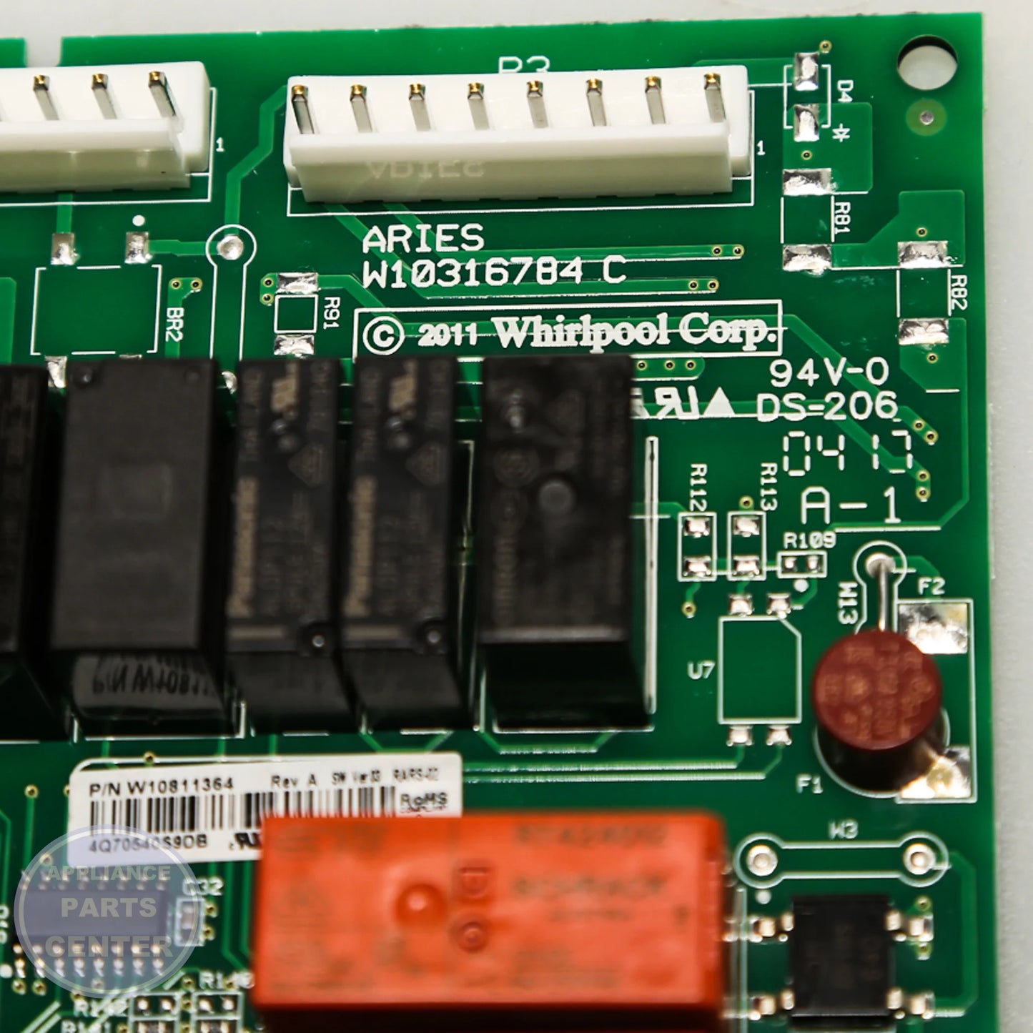 CNTRL-ELEC W10864269 - Detailed view of circuit board and timer technical details