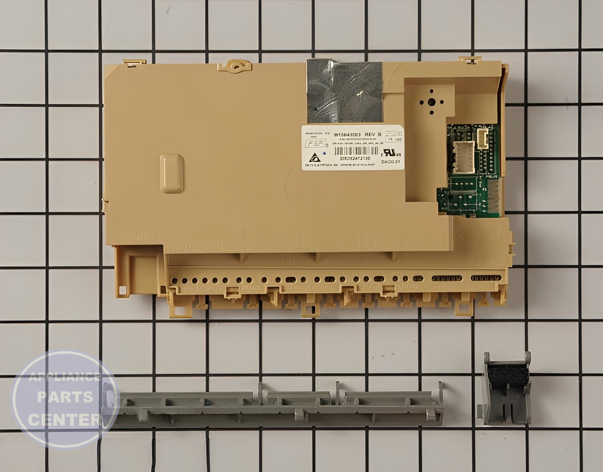 WHIRLPOOL DISHWASHER ELECTRONIC CONTROL BOARD W10866116 - Detailed view of the electronic control unit
