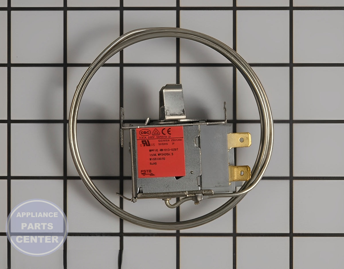 WHIRLPOOL REFRIGERATOR THERMOSTAT W10866230 - Detailed view of precise temperature control details
