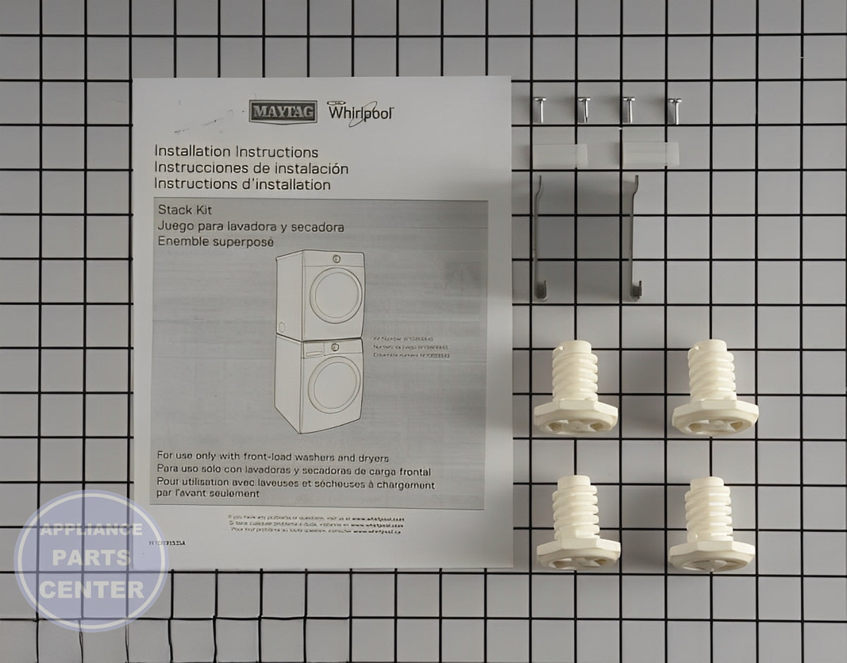WHIRLPOOL STACK KIT W10869845 - Detailed view of sturdy Bracket & Flange design