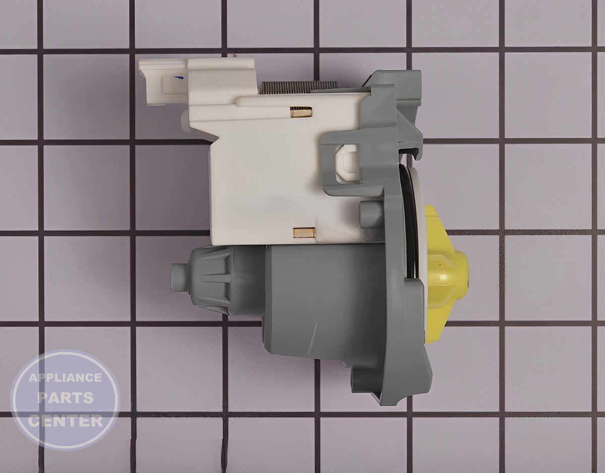 WHIRLPOOL DISHWASHER DRAIN PUMP W10876537 - Detailed view of the sturdy technical design