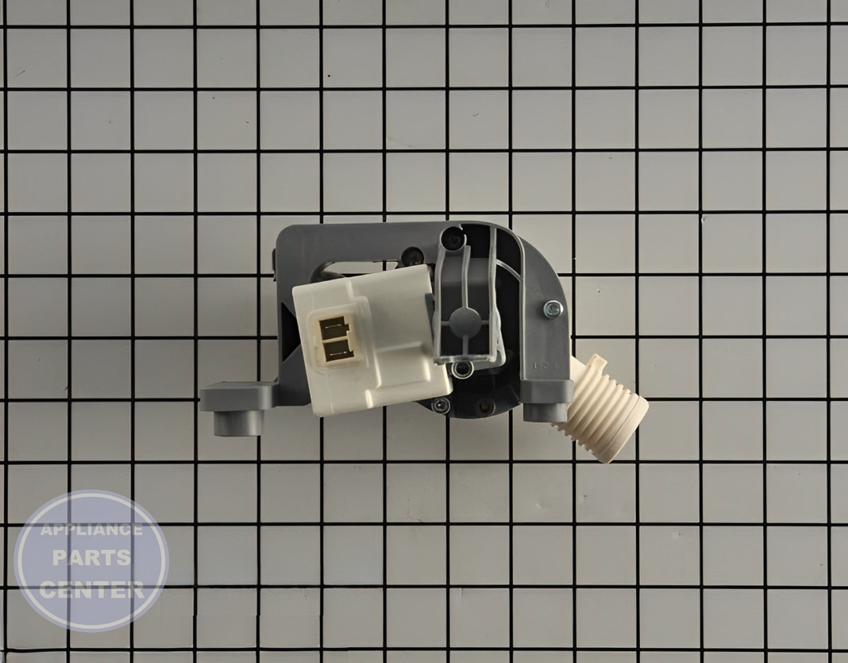 WHIRLPOOL WASHER WATER PUMP W10876600 - Side view with specific measurements