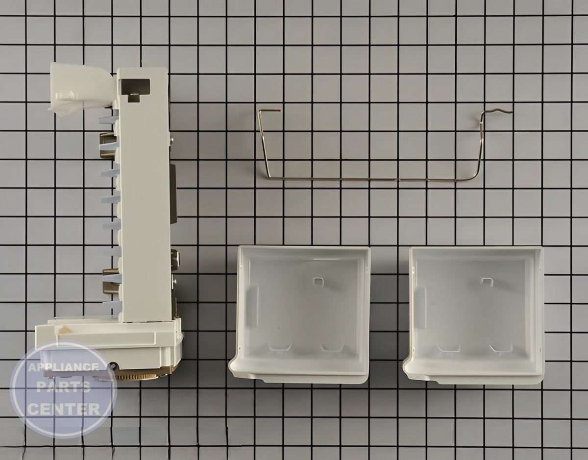 Whirlpool Refrigerator Ice Maker Assembly W10882923 - Installation in W10377151 showing key mounting points