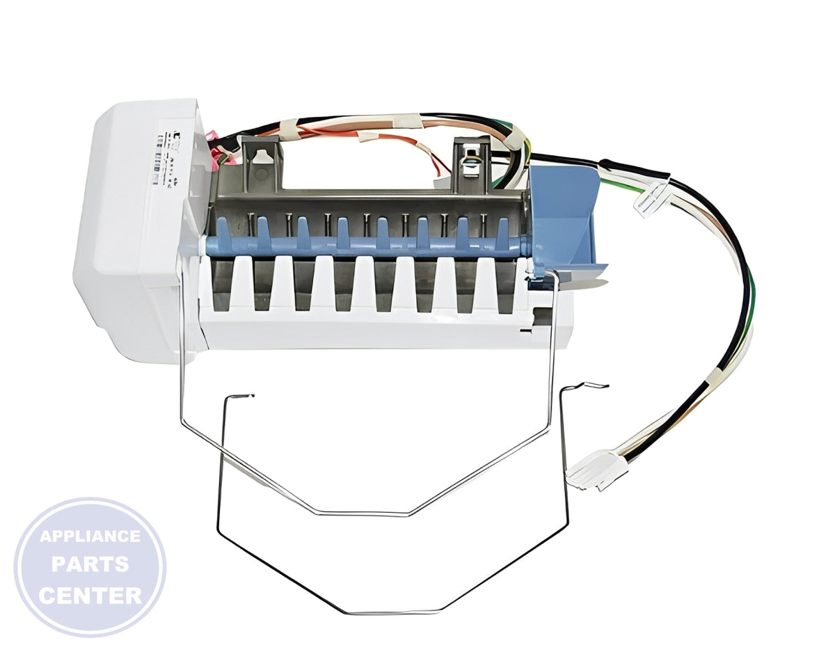 WHIRLPOOL ICE MAKER ASSEMBLY W10886931 - Main view showing seamless ice production for WPL series models