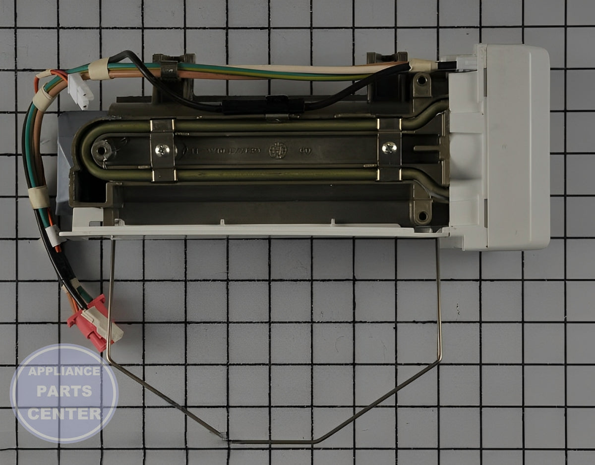 WHIRLPOOL REFRIGERATOR ICEMAKER W10886939 - Detailed view of crystal-clear ice production