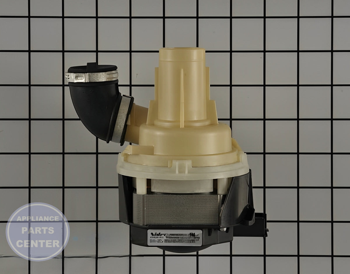 WHIRLPOOL DISHWASHER PUMP MOTOR W10894668 - Installation in WPL Dishwasher showing key mounting points