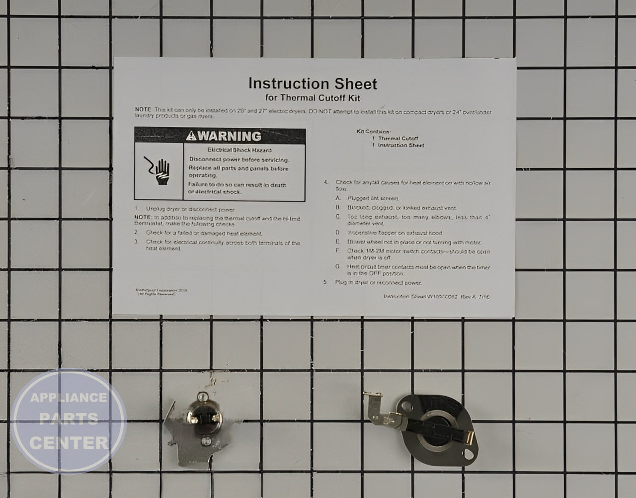 WHIRLPOOL DRYER CUT-OFF TIMER W10900067 - Main view showing protective fuse for Whirlpool WPL models