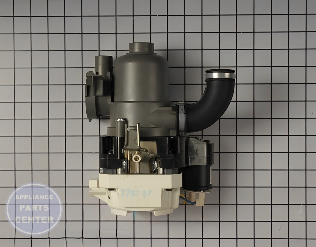 WHIRLPOOL DISHWASHER PUMP & MOTOR ASSEMBLY W10902589 - Installation in WPL Dishwasher showing key mounting points