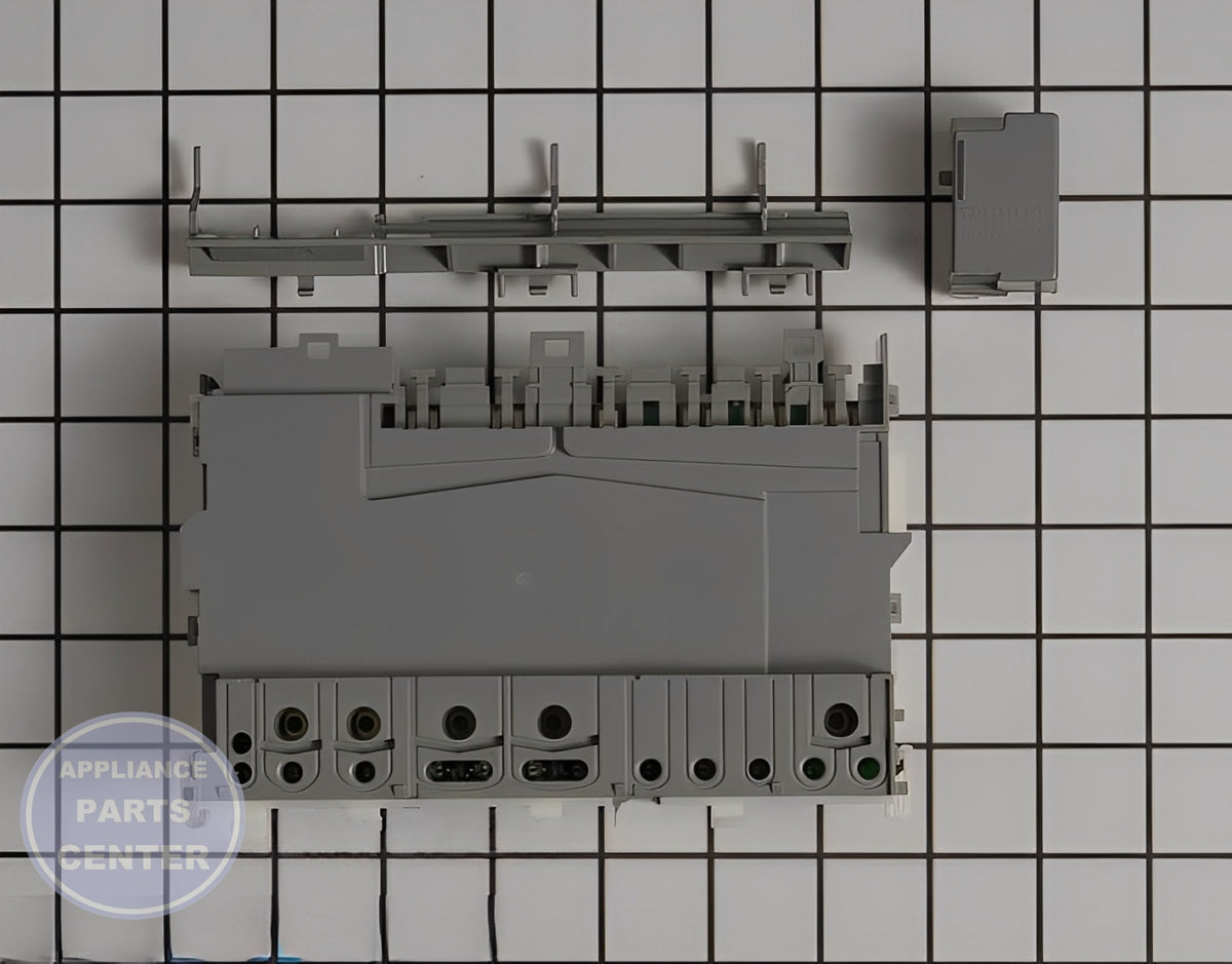 WHIRLPOOL DISHWASHER ELECTRONIC CONTROL BOARD W10906422 - Detailed view of circuit board & timer specifications