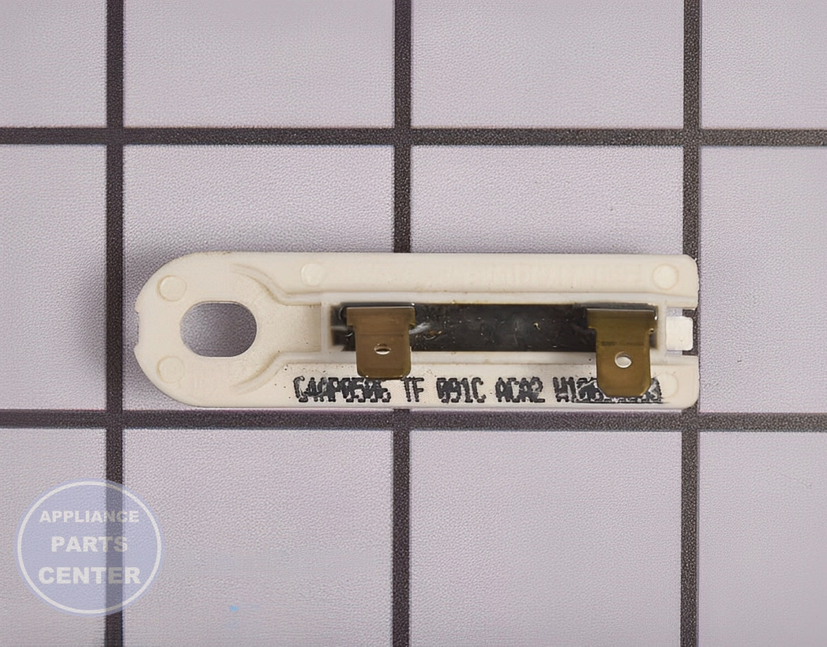 WHIRLPOOL THERMAL FUSE W10909685 - Side view with thermal specs
