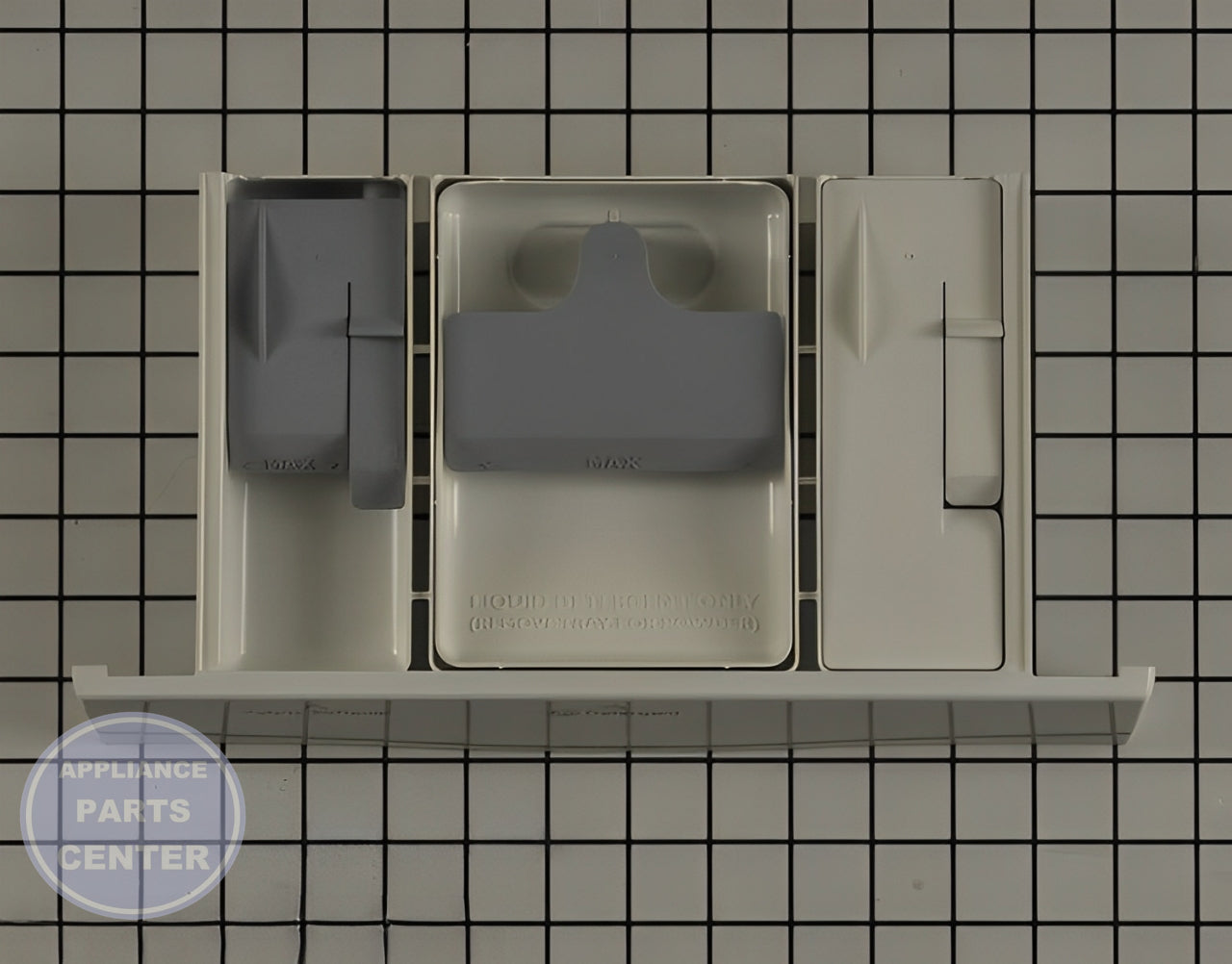 Kenmore Dispenser Drawer W11023694 - Main view showing detergent dispensing for Kenmore models