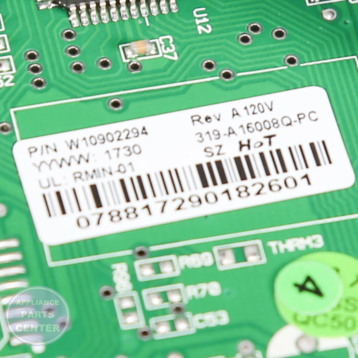 CNTRL-ELEC W11035748 - Side view with precise specifications
