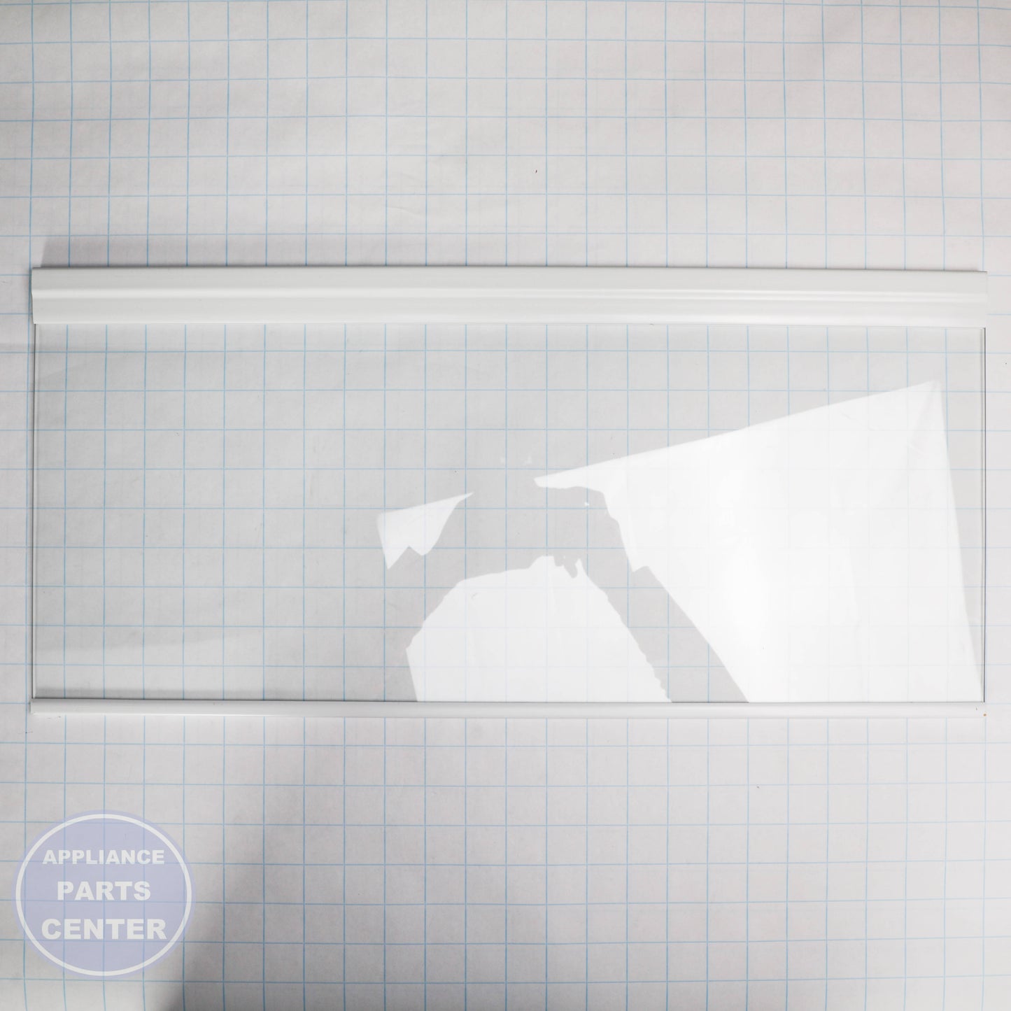 SHELF-GLAS W11105826 - Side view with durable glass and specific measurements