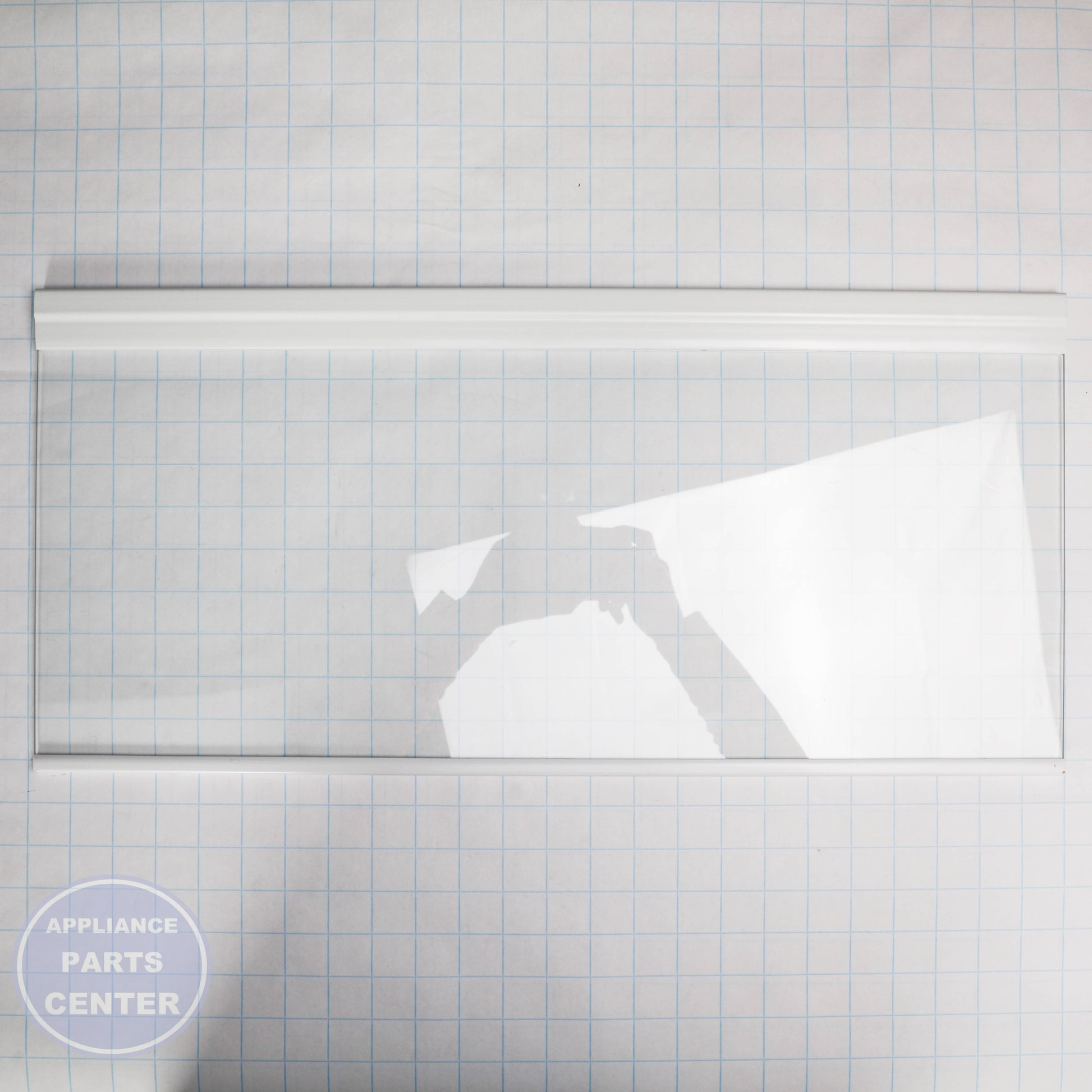 SHELF-GLAS W11105826 - Side view with durable glass and specific measurements