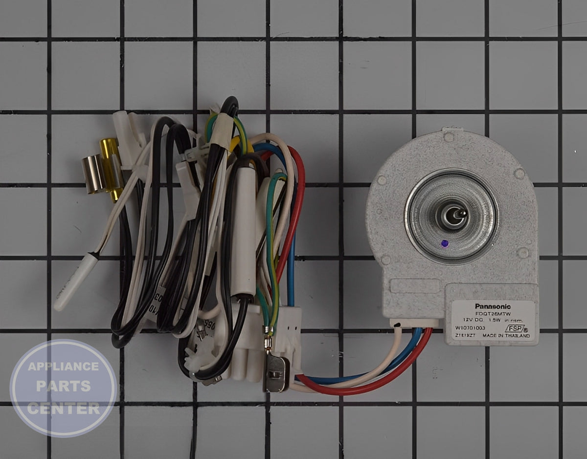 WHIRLPOOL REFRIGERATOR EVAPORATOR MOTOR W11109595 - Main view showing efficient cooling for Whirlpool refrigerator models