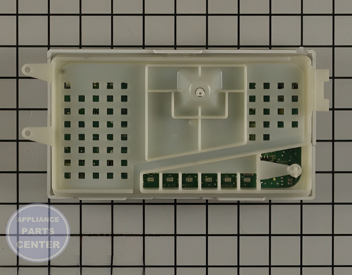 WHIRLPOOL W11116589 - Detailed view of circuit board and timer