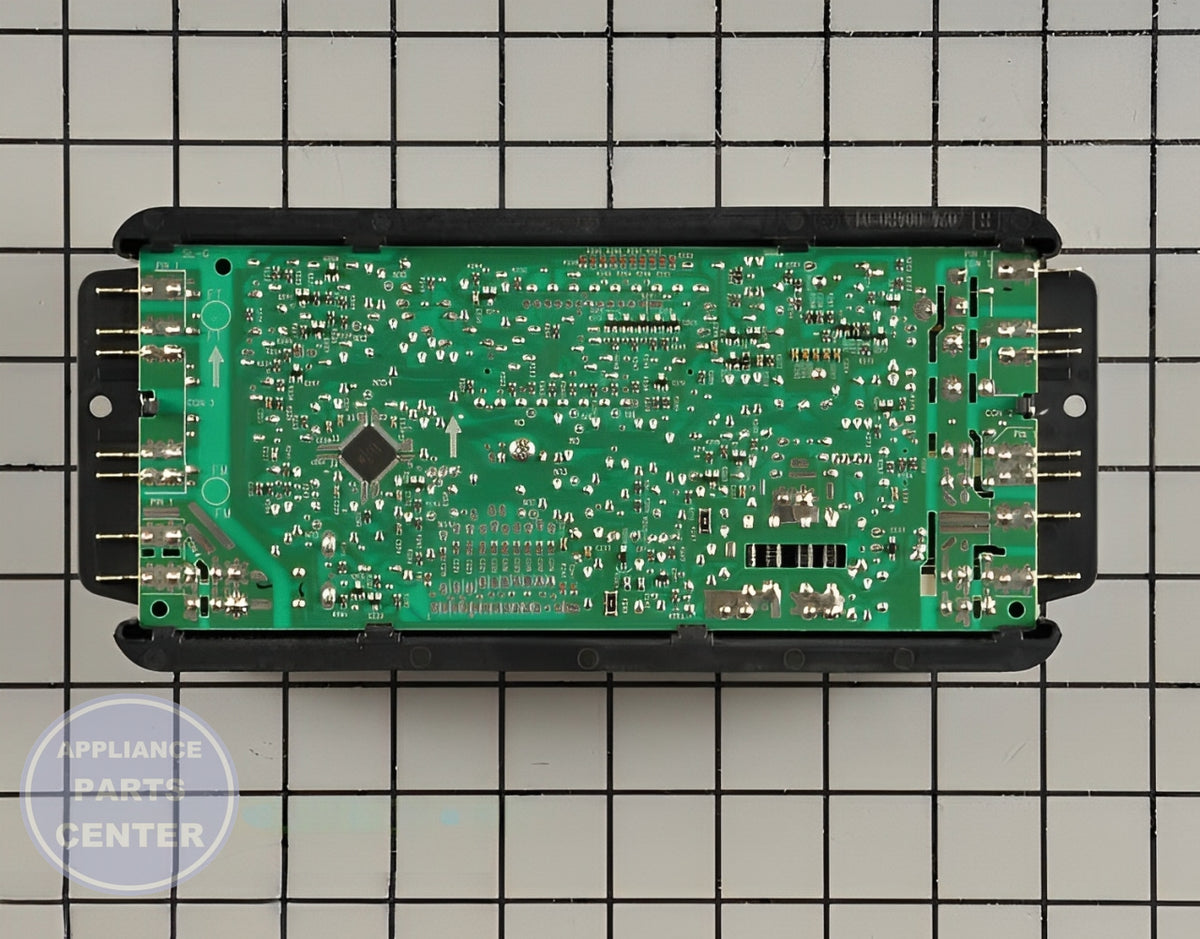 Oven Control Board W11122546 - Side view with Circuit Board & Timer specifications