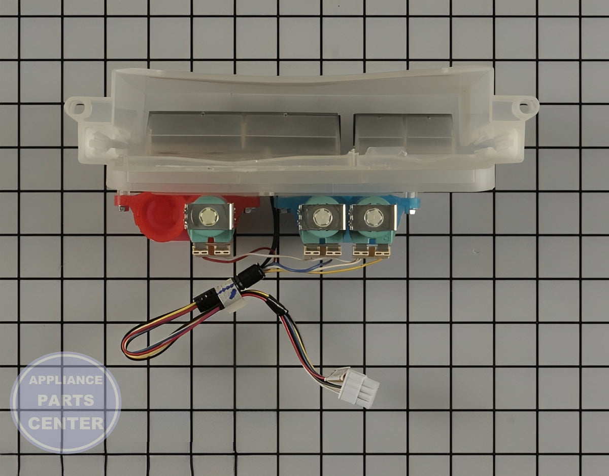 WHIRLPOOL HOUSING W11127357 - Installation in WPL Washing Machine showing key mounting points