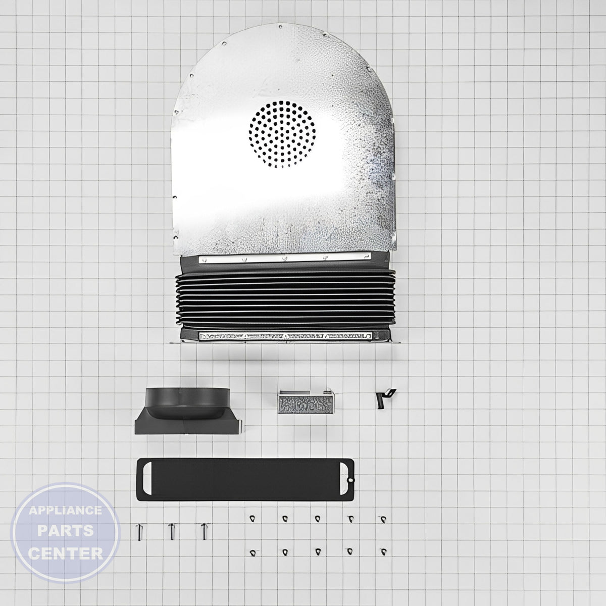 WHIRLPOOL SCROLL-FAN W11129407 - Installation in specific model showing key mounting points