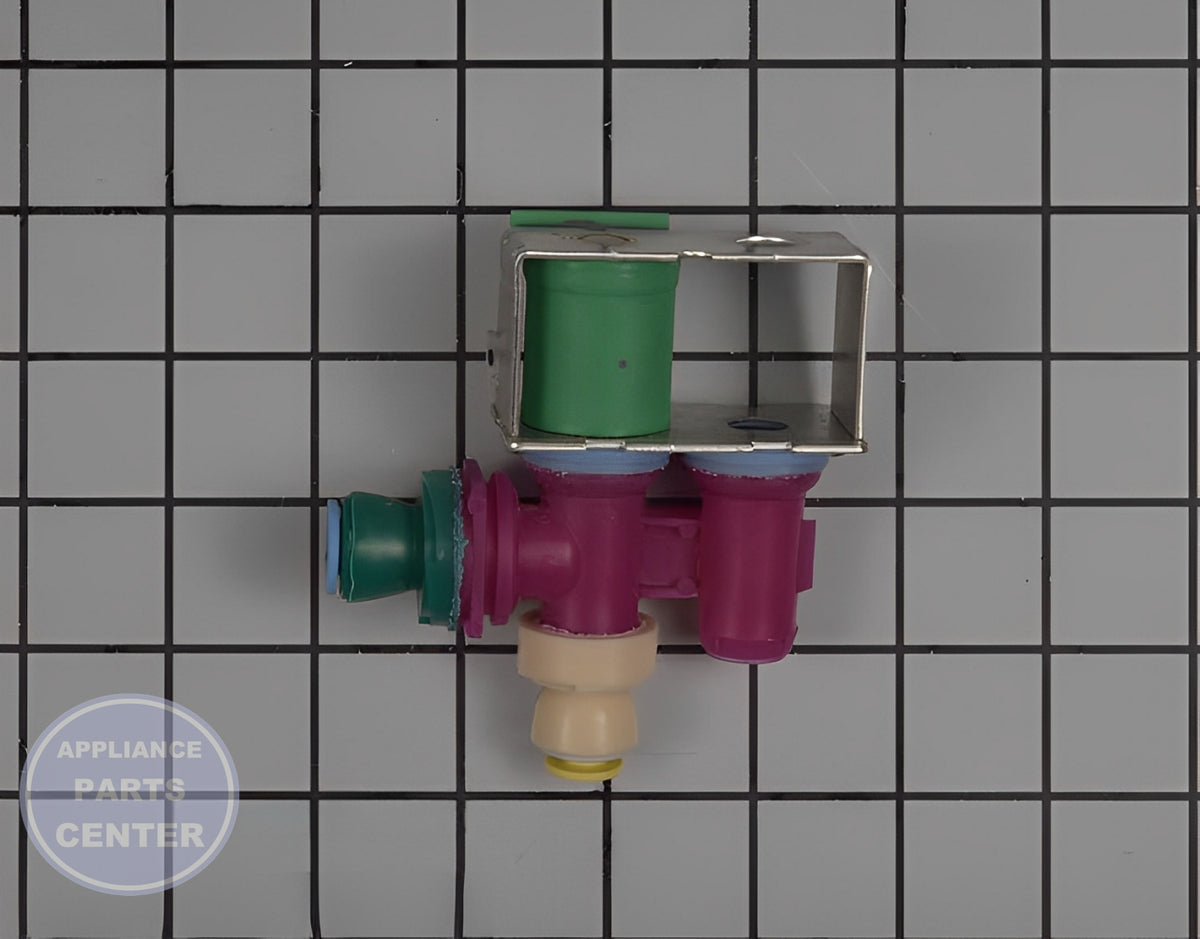 WHIRLPOOL REFRIGERATOR VALVE W11129435 - Detailed view of precise valve & float assembly