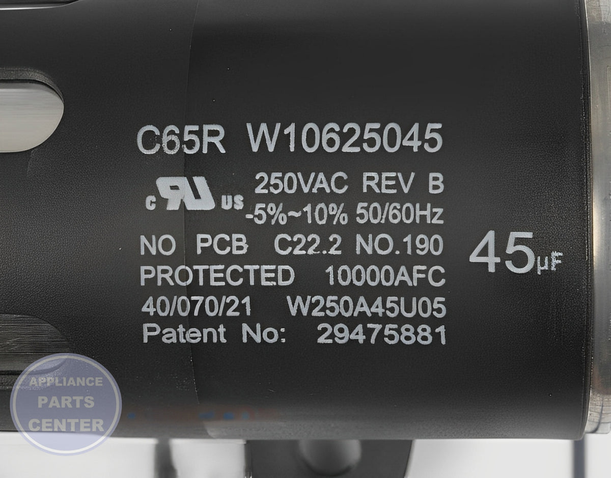 W11158830 WHIRLPOOL CAPACITOR closeup view